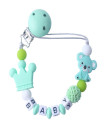 Set of 2 Silicone Baby Pacifier Clips Koala Holder for Baby Teething Soother Chew Toy Pink , Mint Green